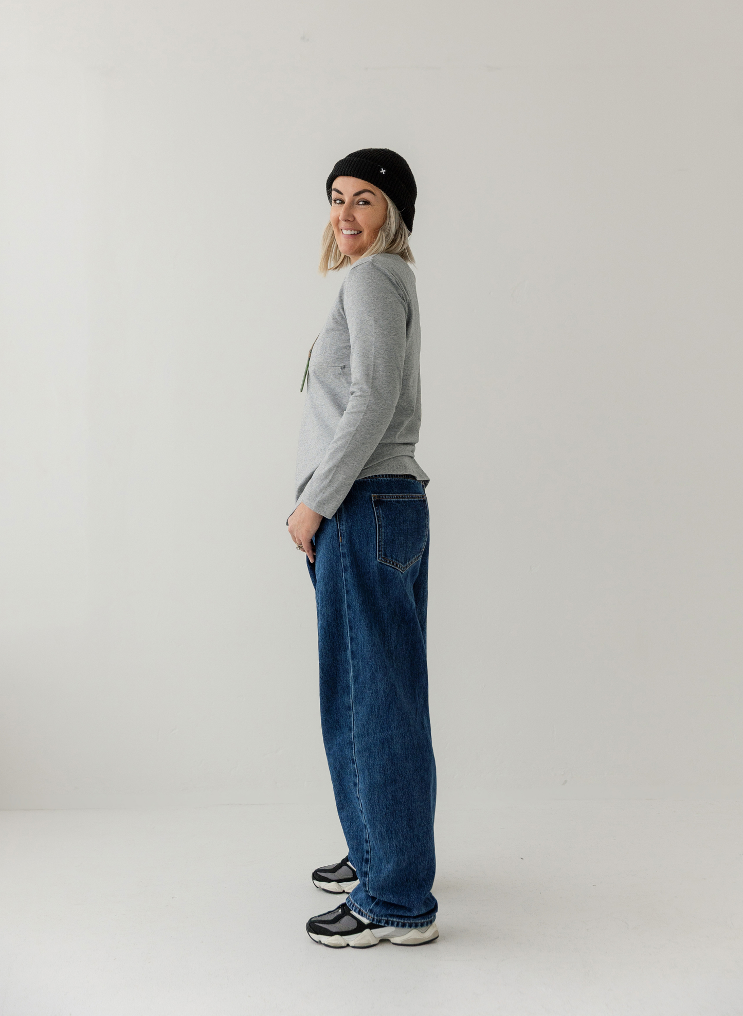Grey Everyday Long sleeve Top | Horizontal Zip