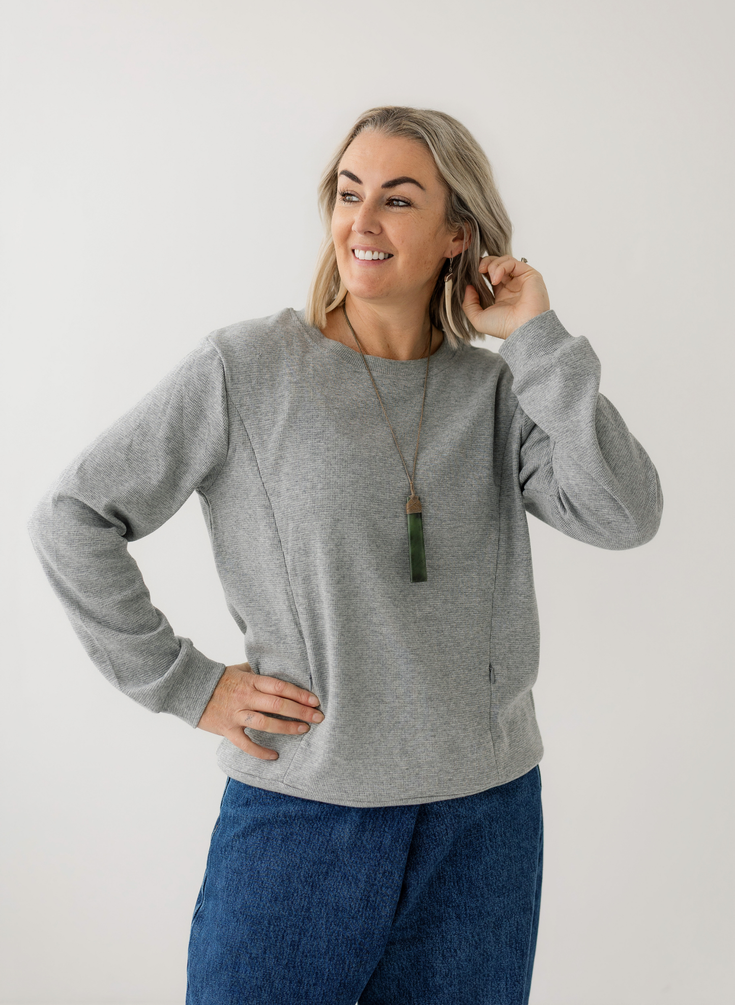 Grey Waffle Top