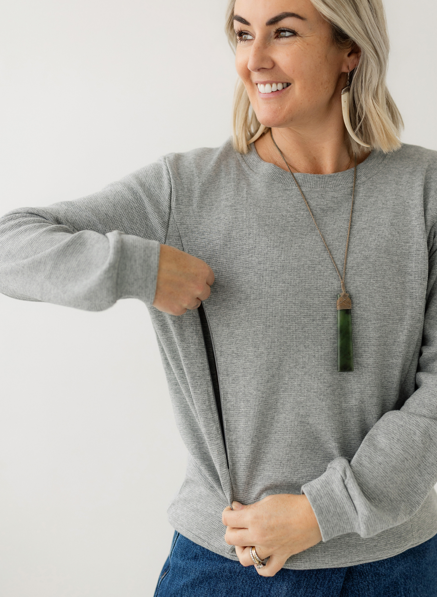 Grey Waffle Top
