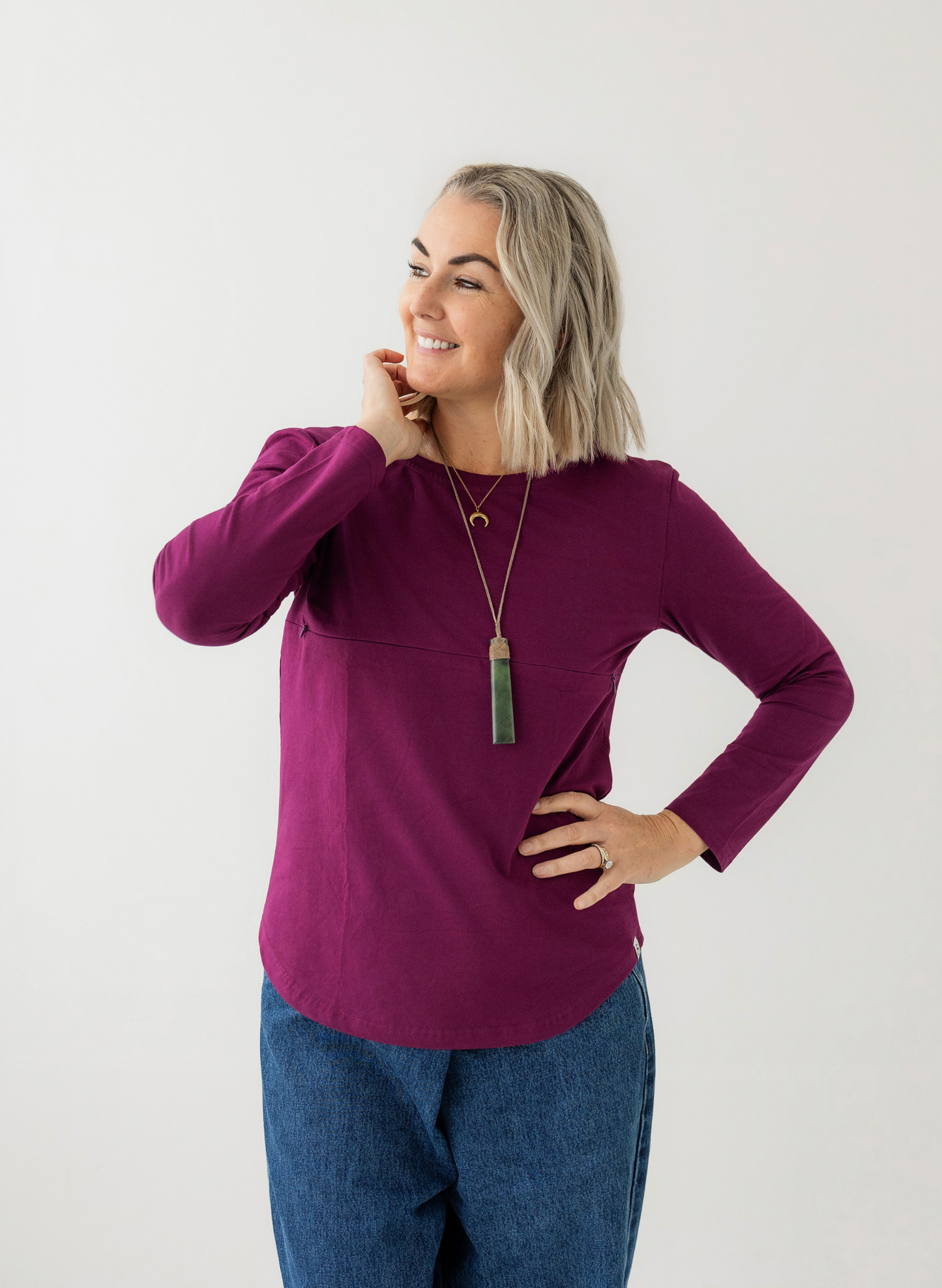 Mulberry Everyday Long sleeve Top | Horizontal Zip