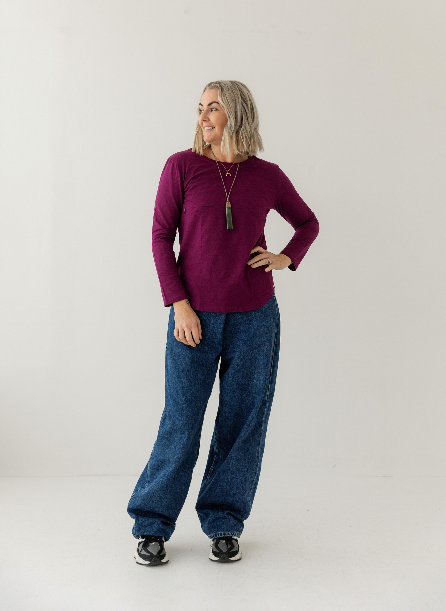 Mulberry Everyday Long sleeve Top | Horizontal Zip