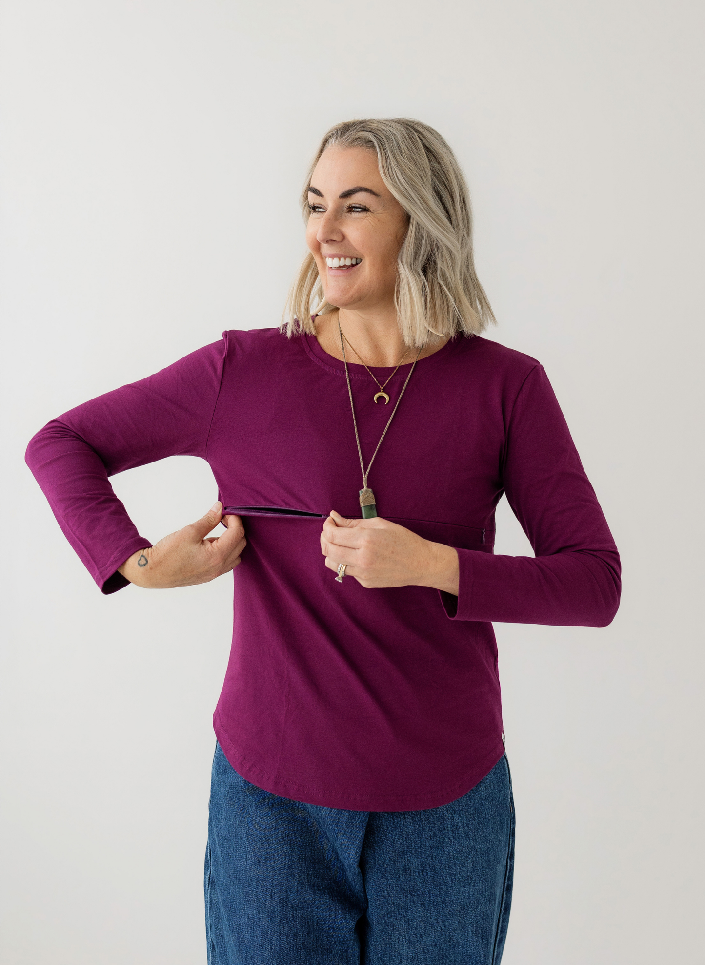 Mulberry Everyday Long sleeve Top | Horizontal Zip