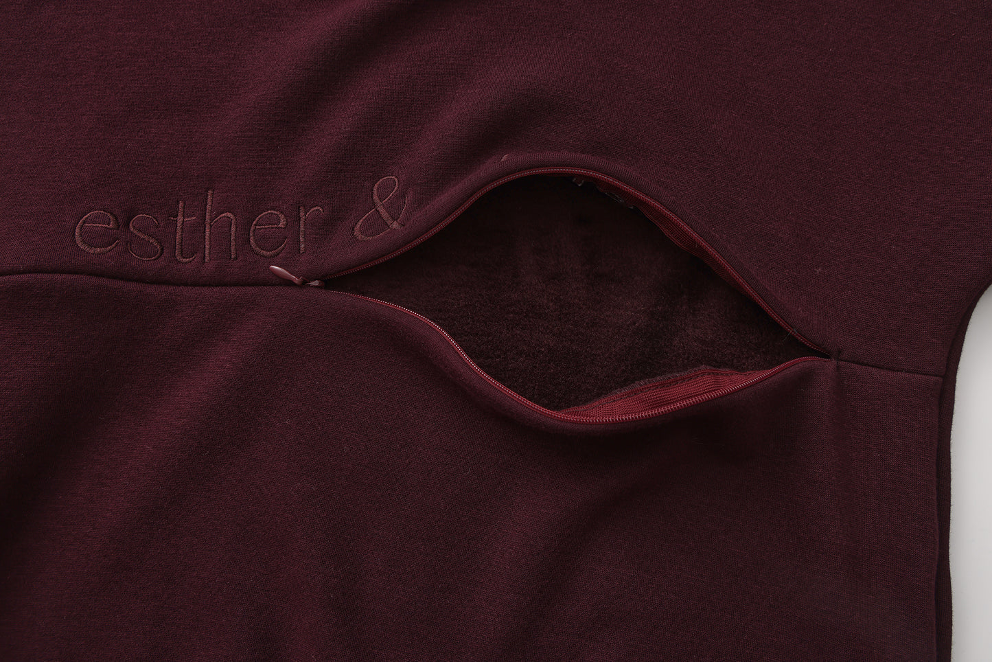 Wine | Fur lined Crew Sweatshirt