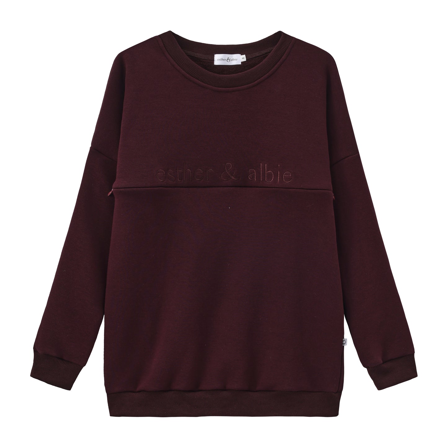 Wine | Fur lined Crew Sweatshirt
