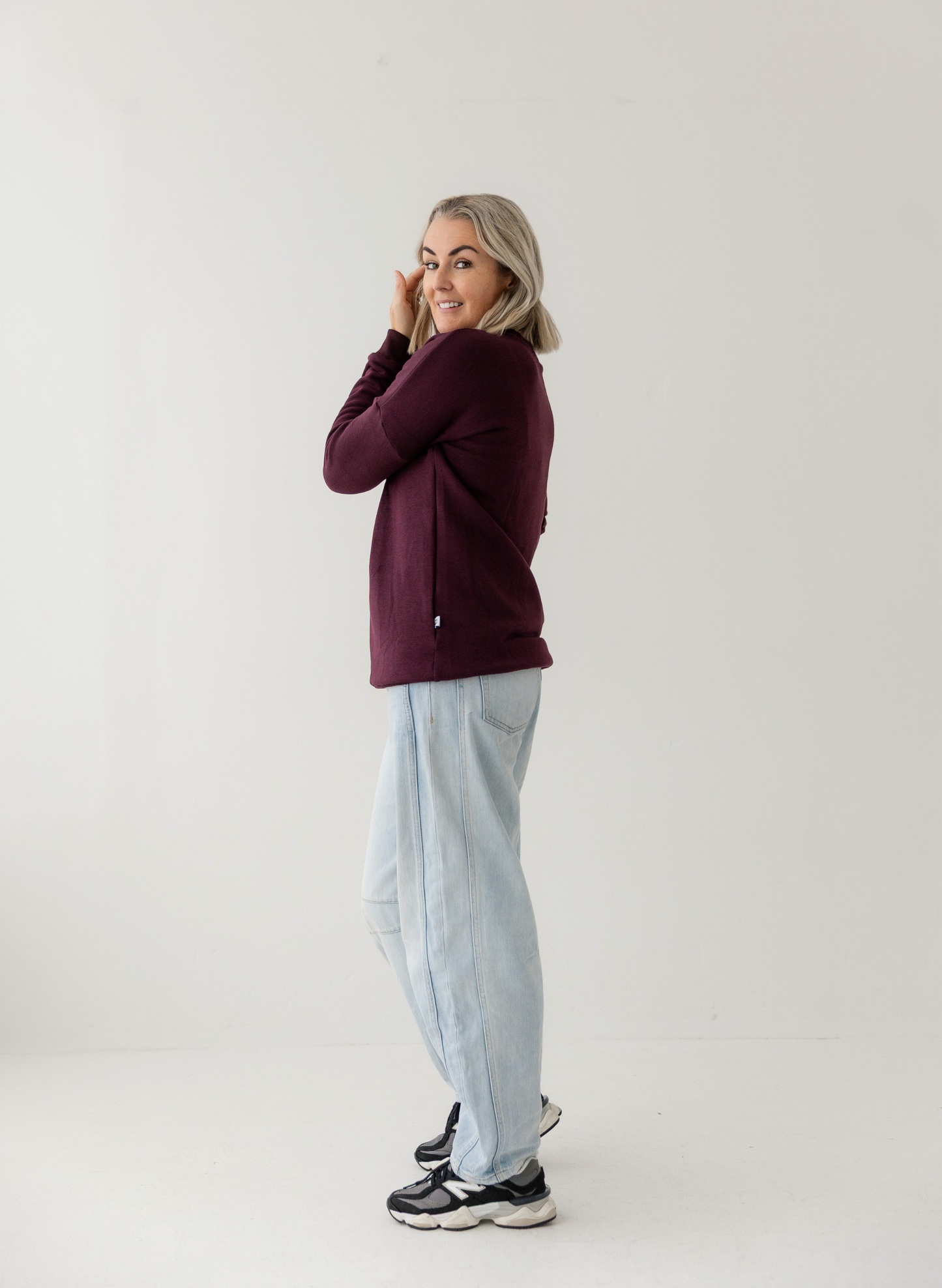 Wine | Fur lined Crew Sweatshirt