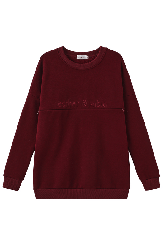 Merlot Fur Lined Sweatshirt