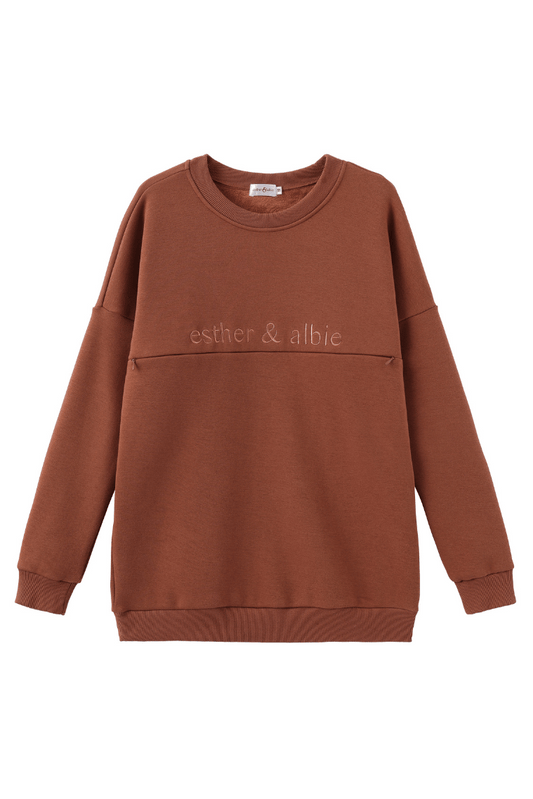 Copper Fur Lined Sweatshirt