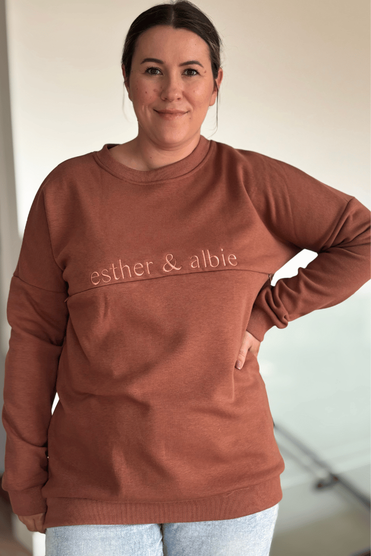 Copper Fur Lined Sweatshirt