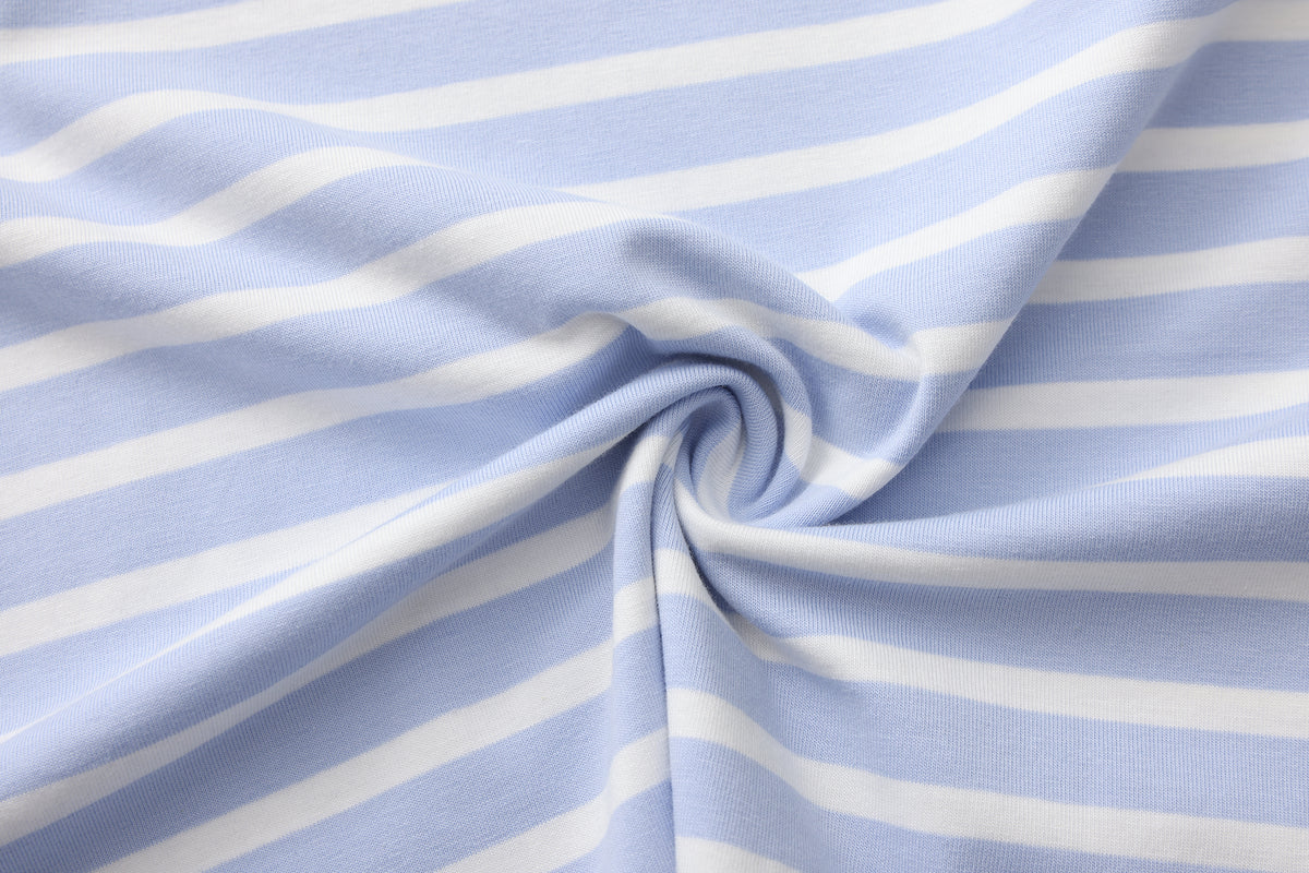 Blue Stripe Breastfeeding Tee | Horizontal Zip