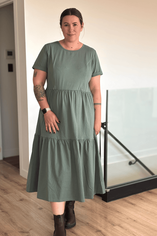Sage Layer Breastfeeding Dress
