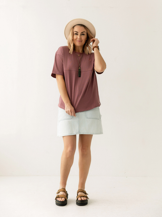 Rose Breastfeeding Tee | Horizontal Zip