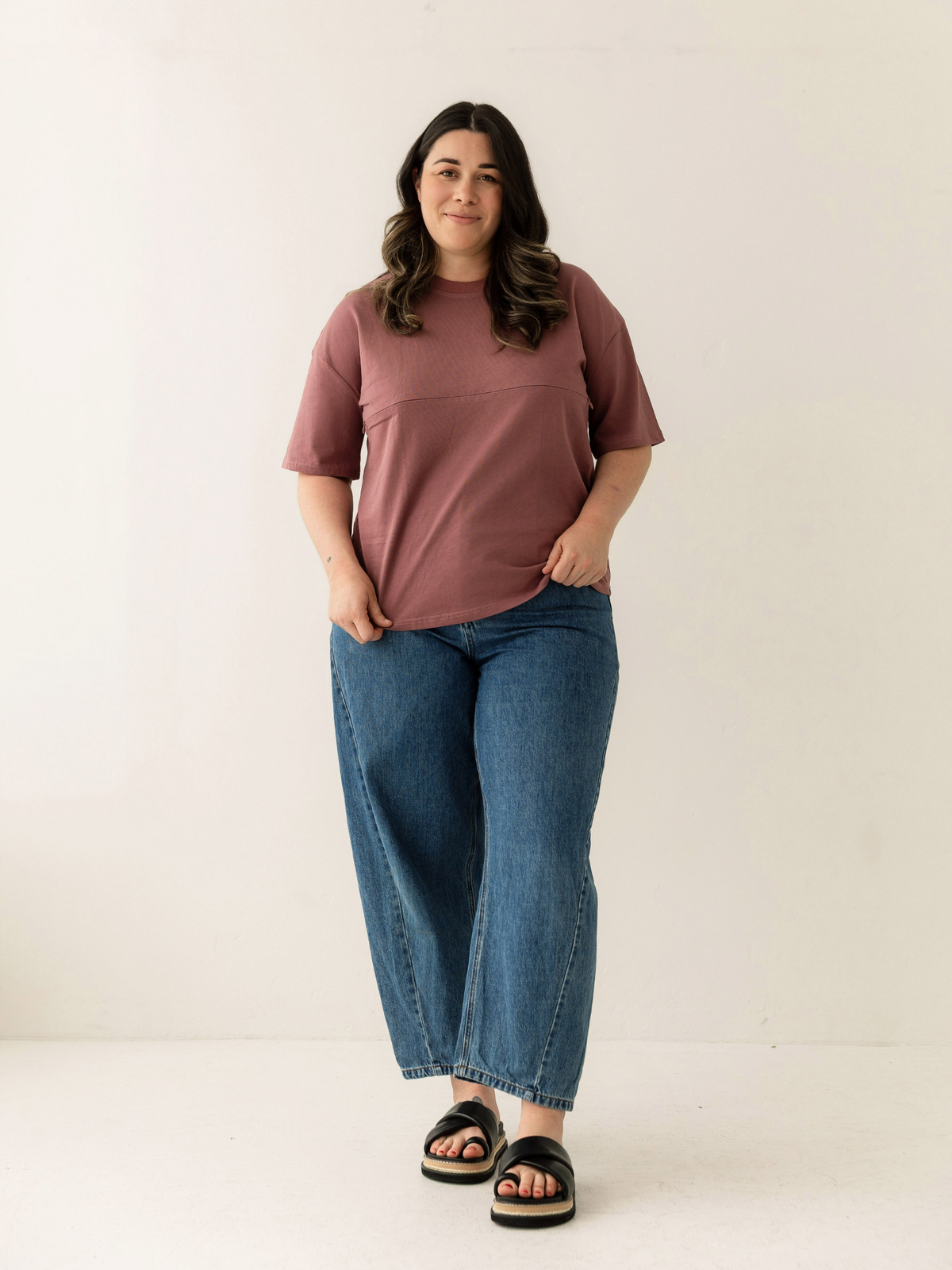 Rose Breastfeeding Tee | Horizontal Zip