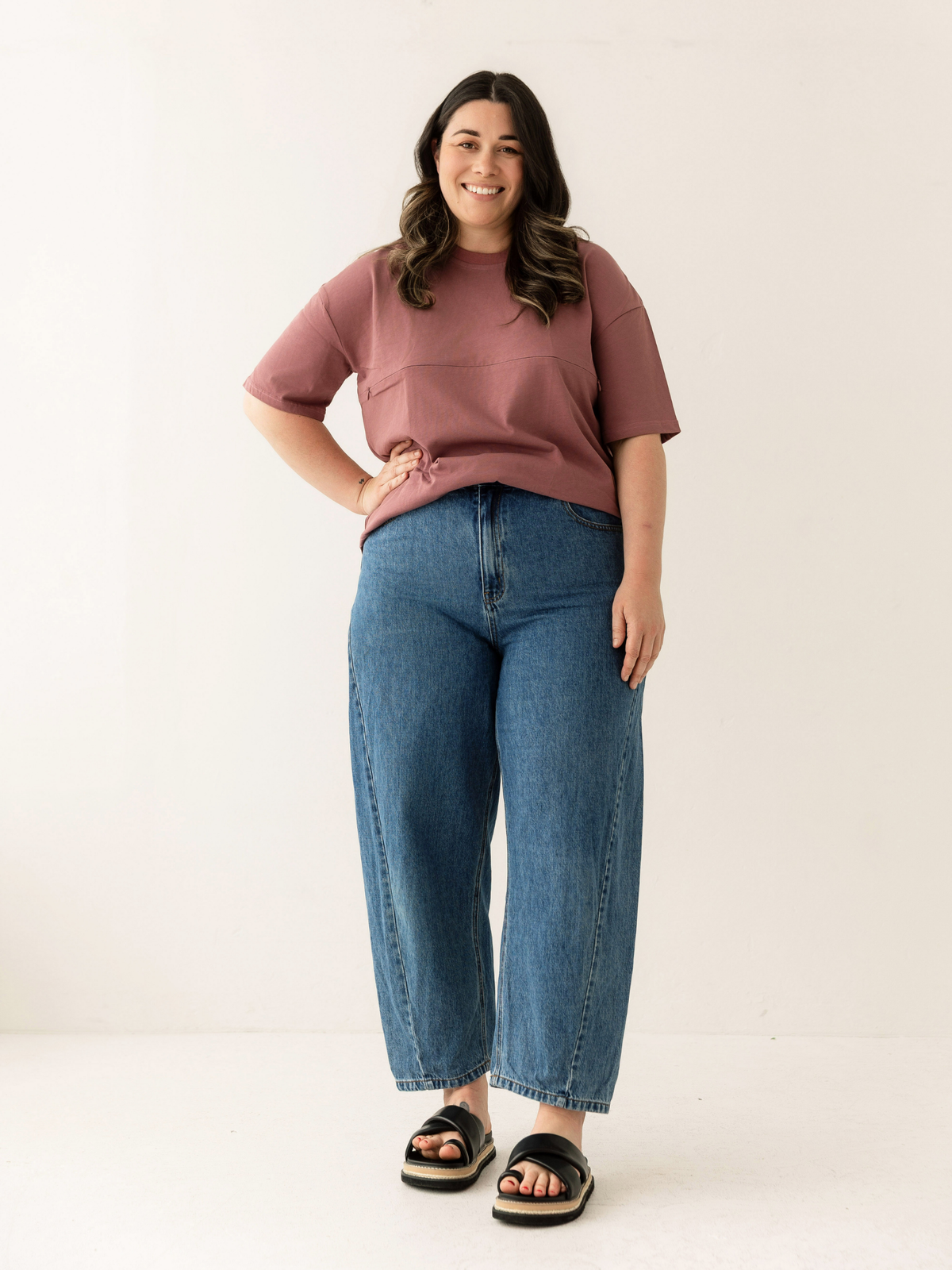 Rose Breastfeeding Tee | Horizontal Zip