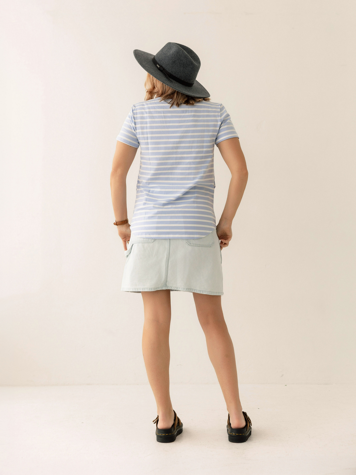 Blue Stripe Everyday Breastfeeding Tee | Classic Flap