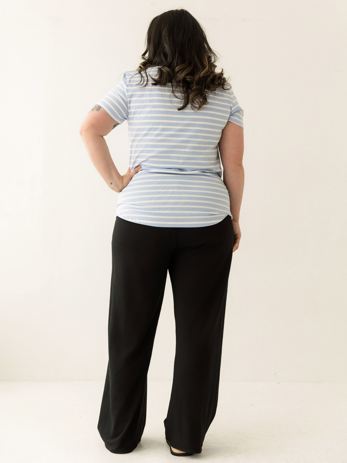 Blue Stripe Everyday Breastfeeding Tee | Classic Flap