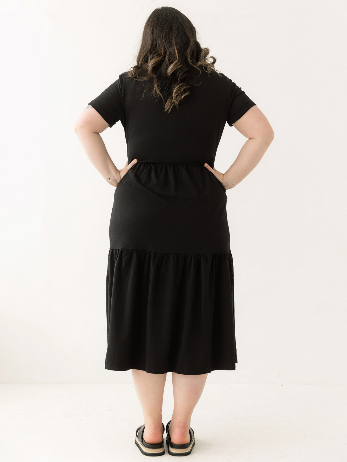 Black Layer Breastfeeding Dress | Vertical Zips
