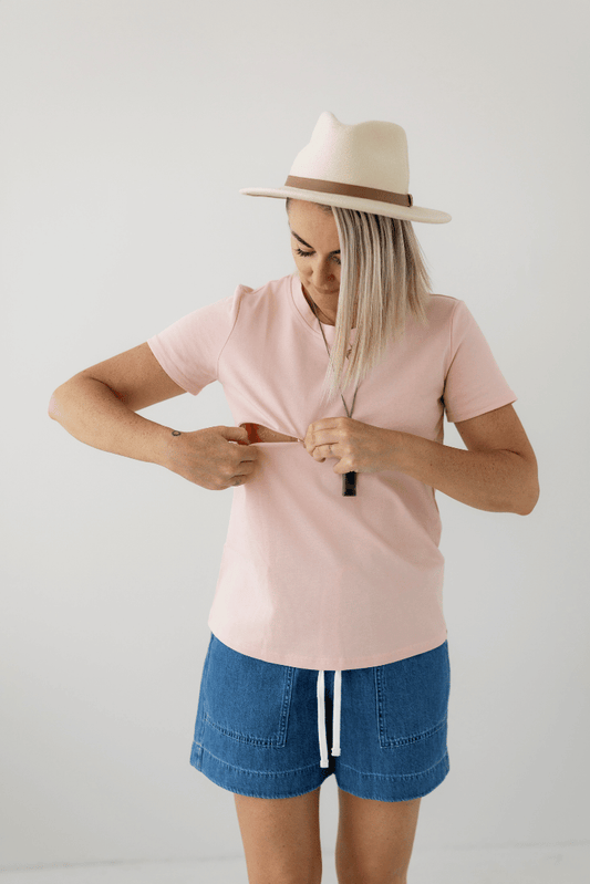 Pink Breastfeeding Tee | 100% Cotton