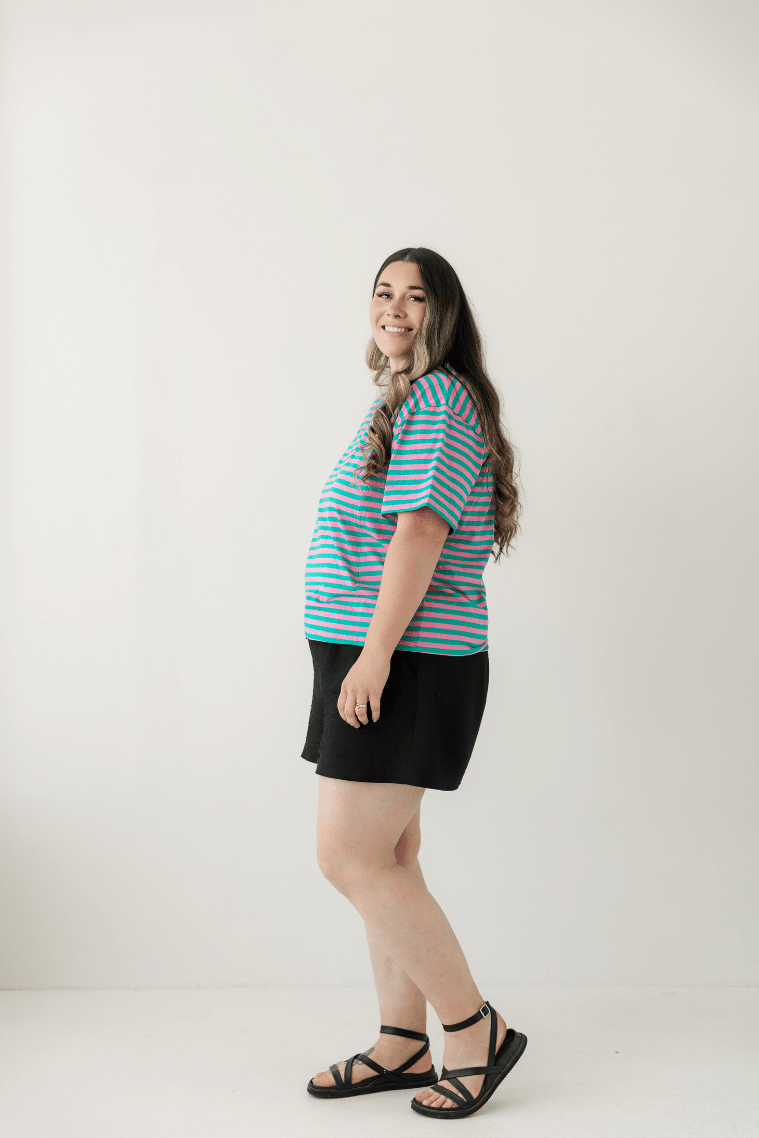 Teal Stripe Tee