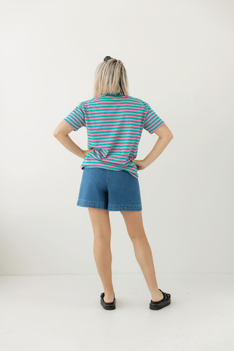 Teal Stripe Tee