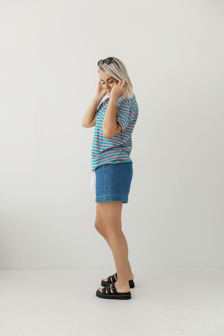 Teal Stripe Tee