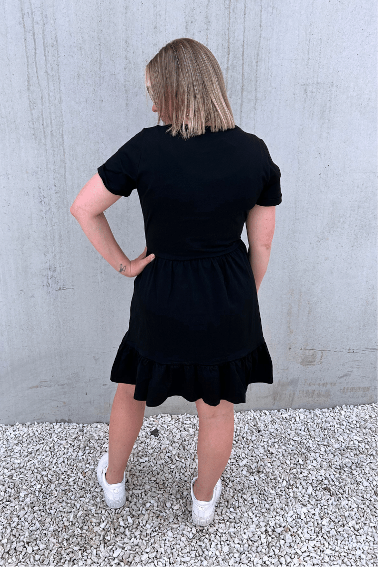 Knee length Black Layer Breastfeeding Dress