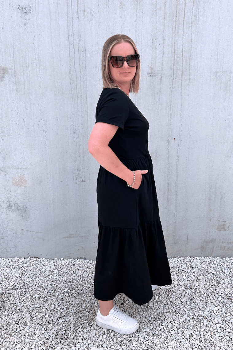Black Layer Breastfeeding Dress