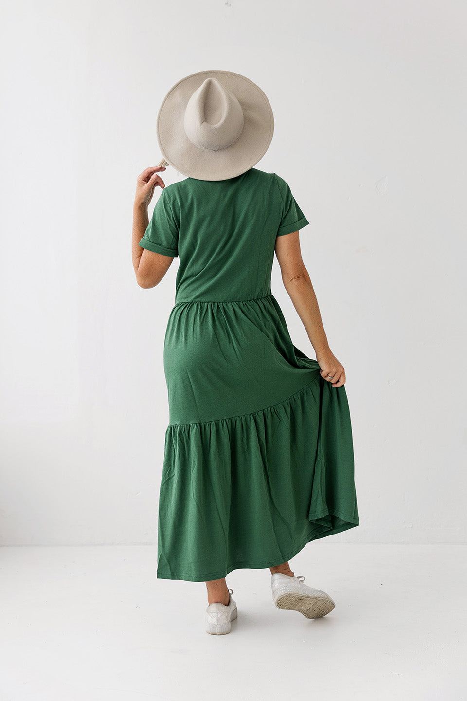 Emerald Green Layer Breastfeeding Dress