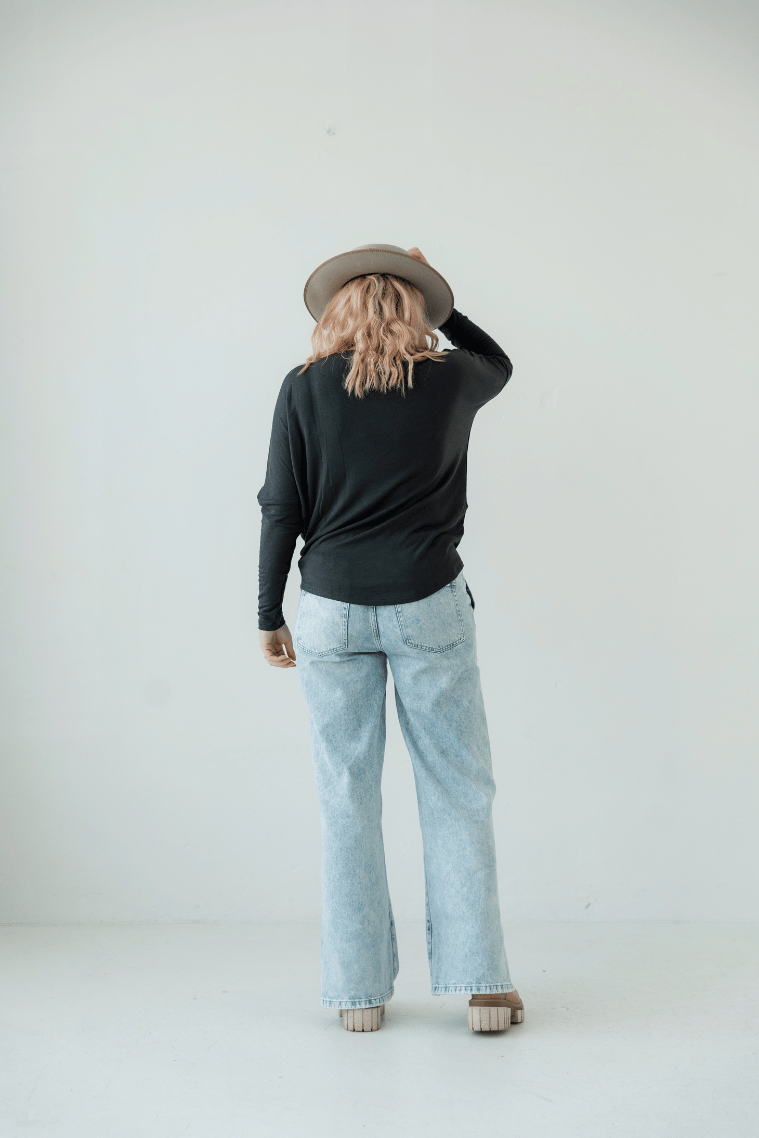 grey batwing top