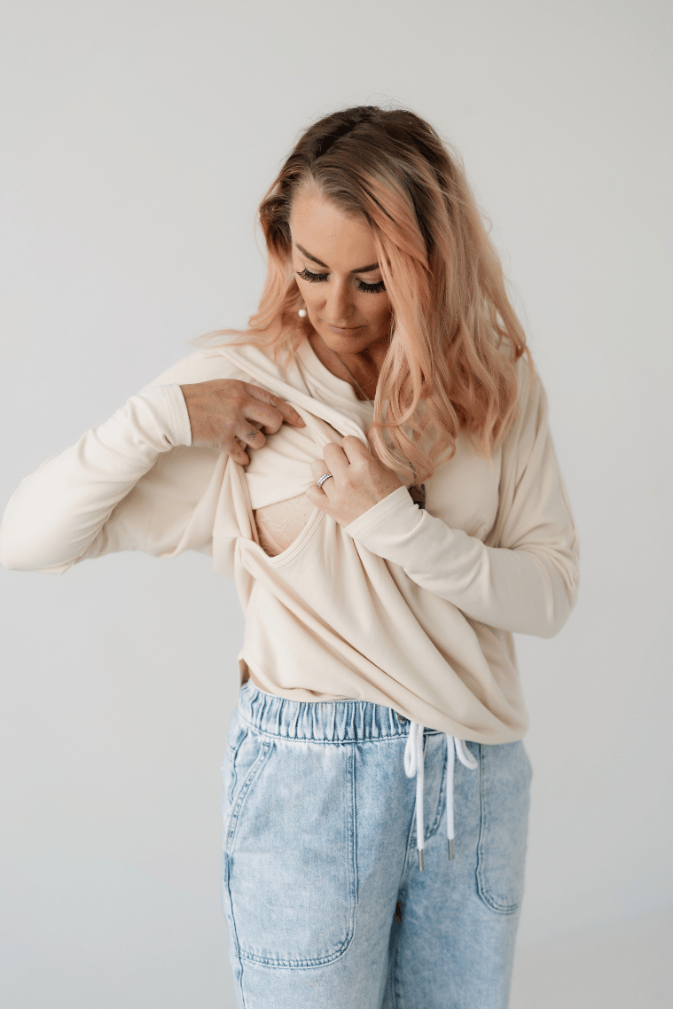 Cream Batwing Top