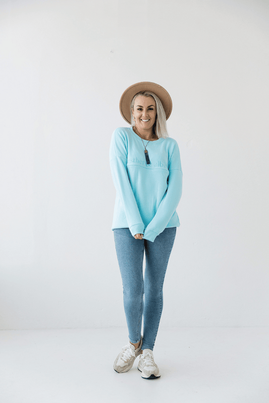 comfortable maternity and breastfeeding crew sweatshirt 