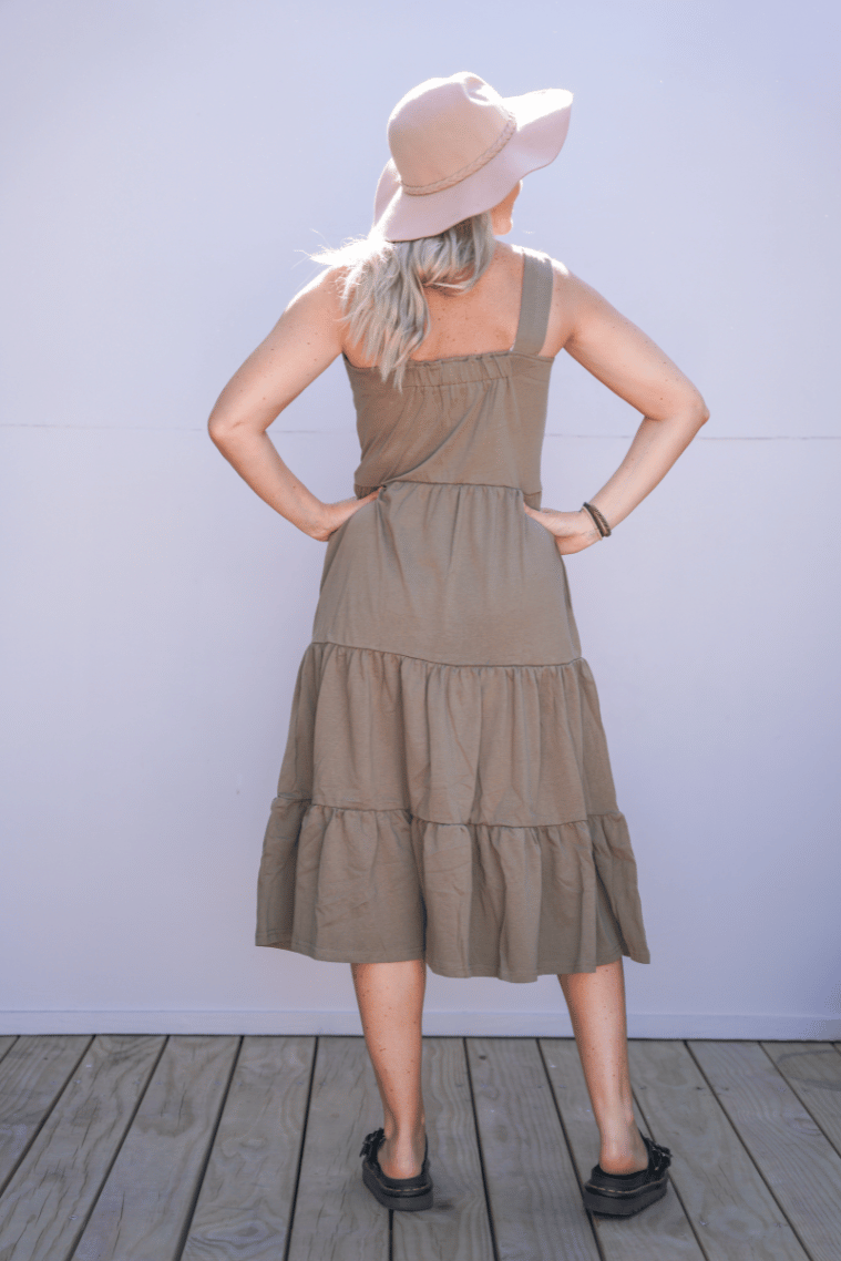 100% Cotton Khaki Dress