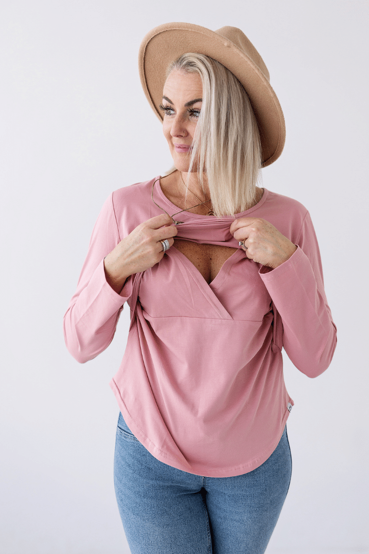 cotton spandex breastfeeding top 