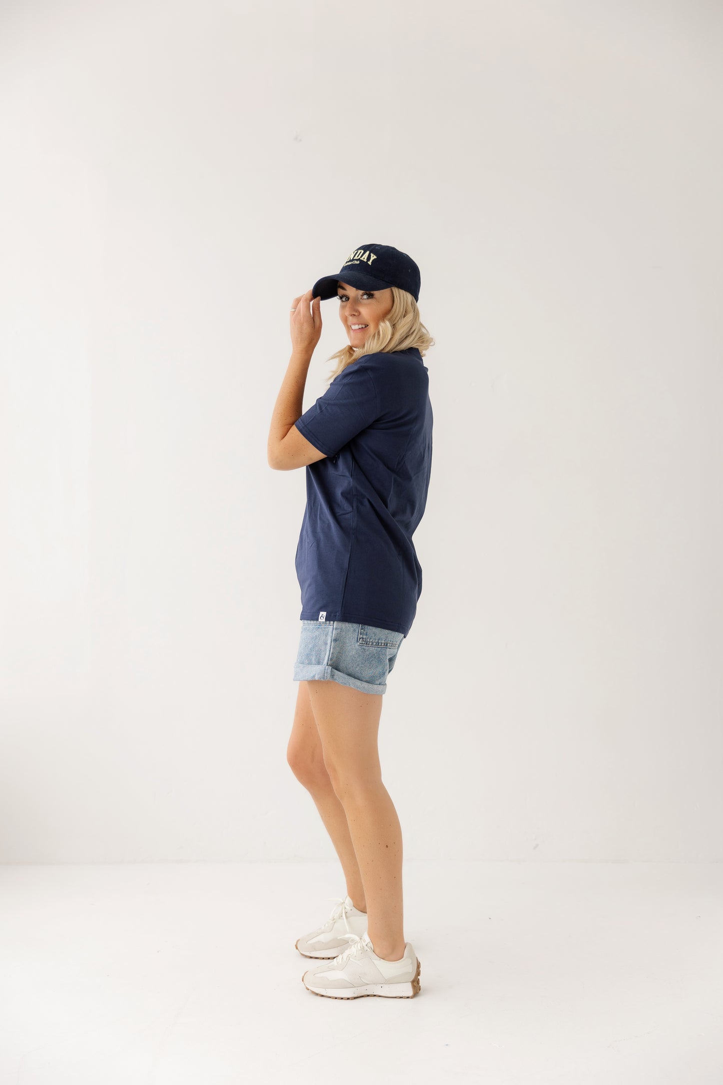 Navy Relaxed Tee | Horizontal Zip