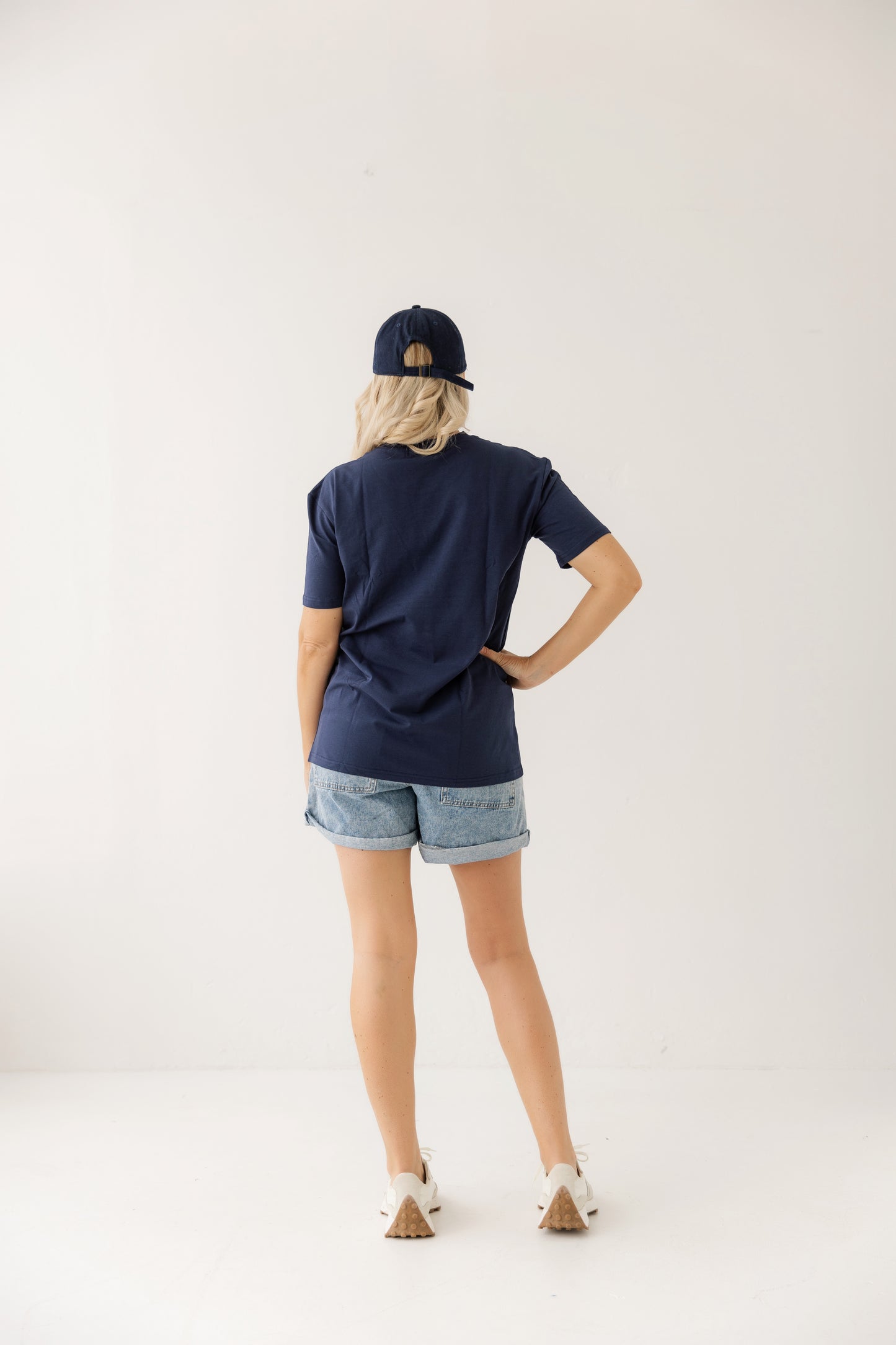 Navy Relaxed Tee | Horizontal Zip