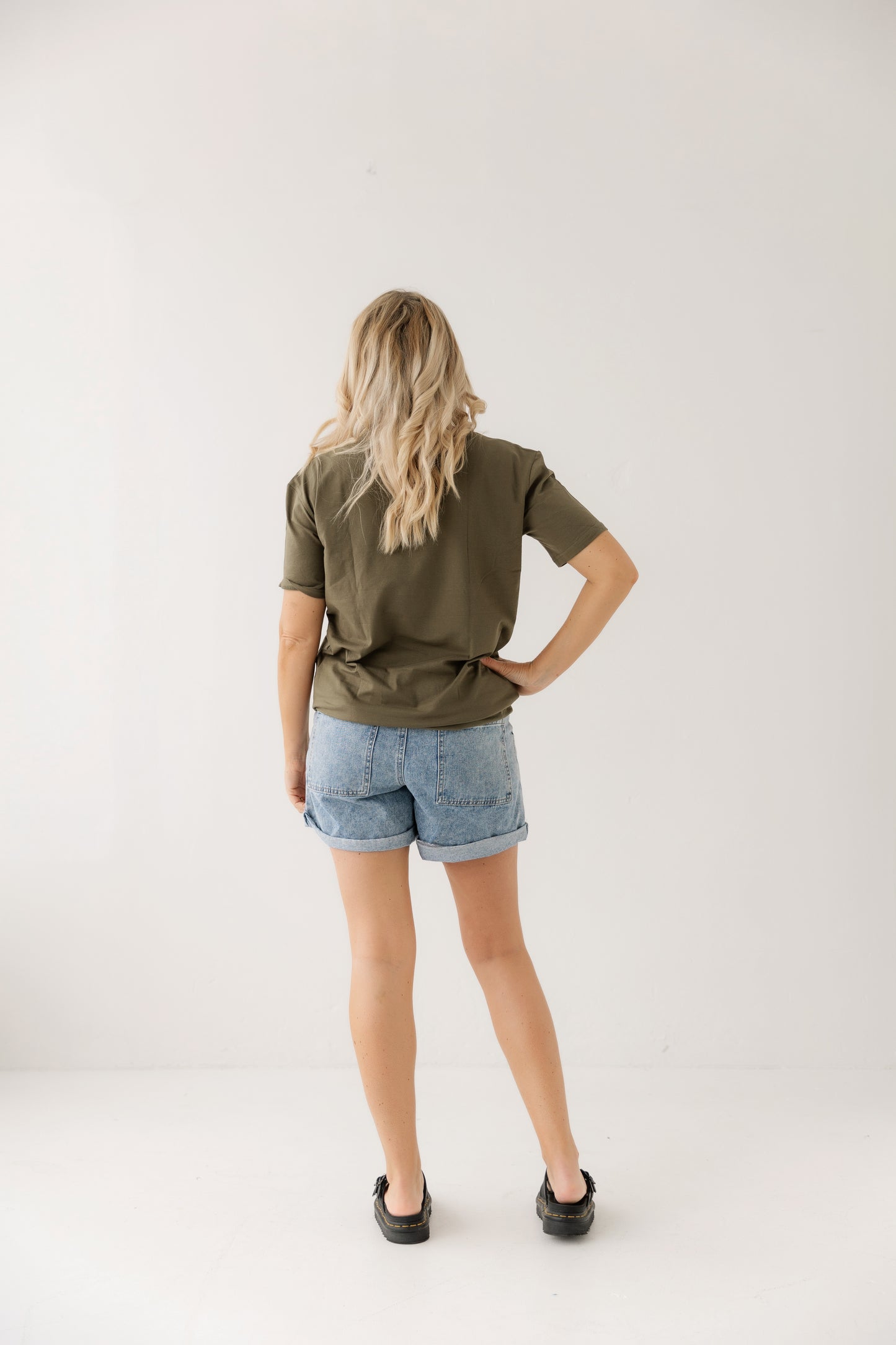 Khaki Relaxed Tee | Horizontal Zip