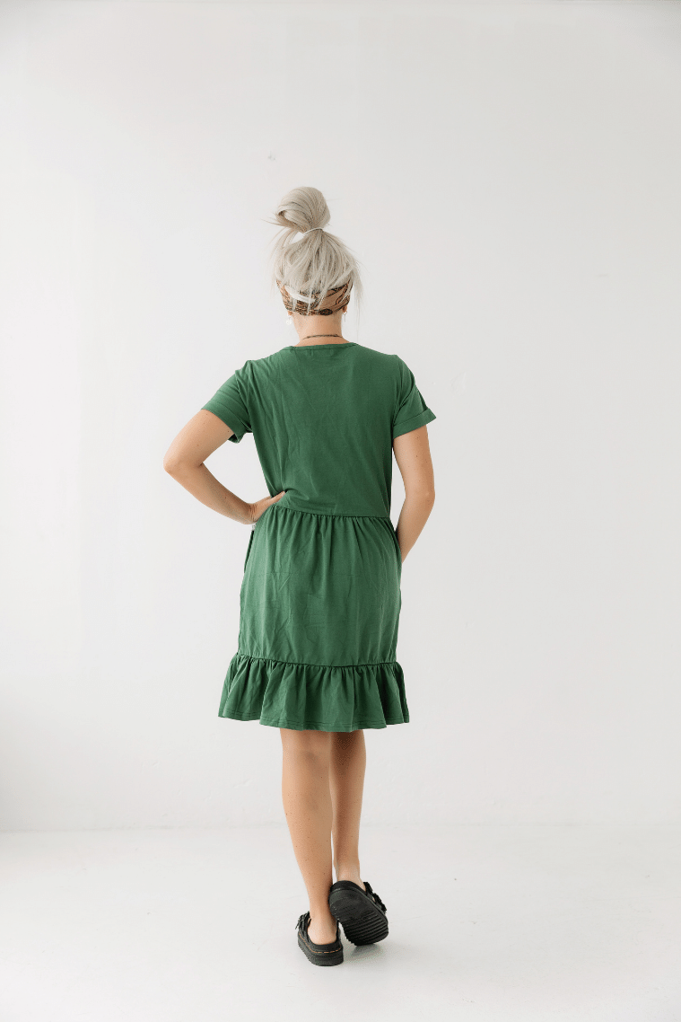 Knee length Emerald Layer Breastfeeding Dress