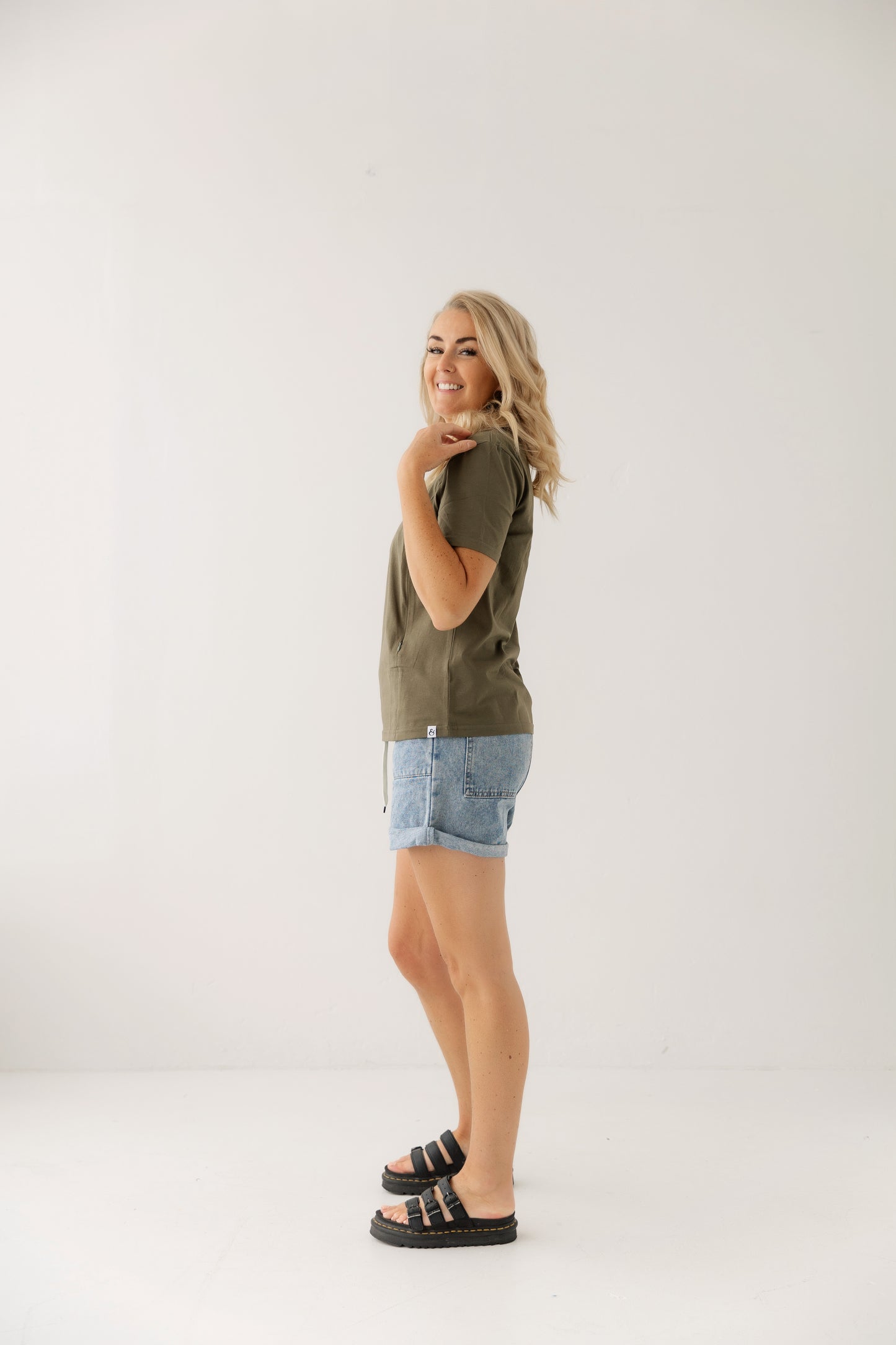 Khaki Everyday Tee | Vertical Zips