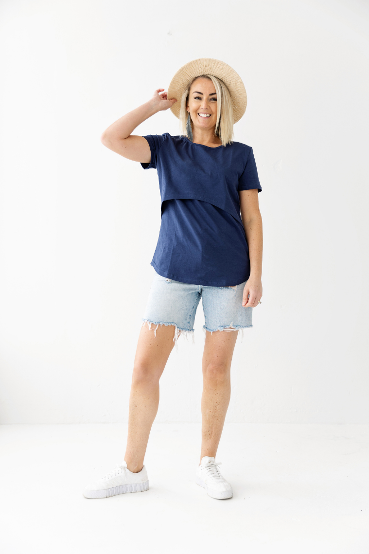 Navy Classic Breastfeeding Tee